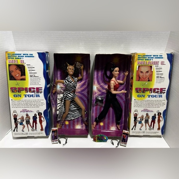 Vtg 1998 Galoob Toys Spice Girls On Tour Dolls With Box Set Of 2 - Picture 1 of 3